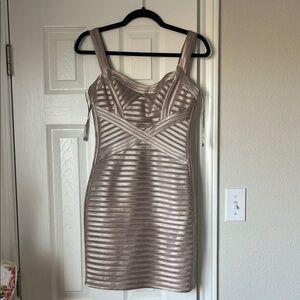 BCBGMaxAzria Metallic Striped Mini Dress